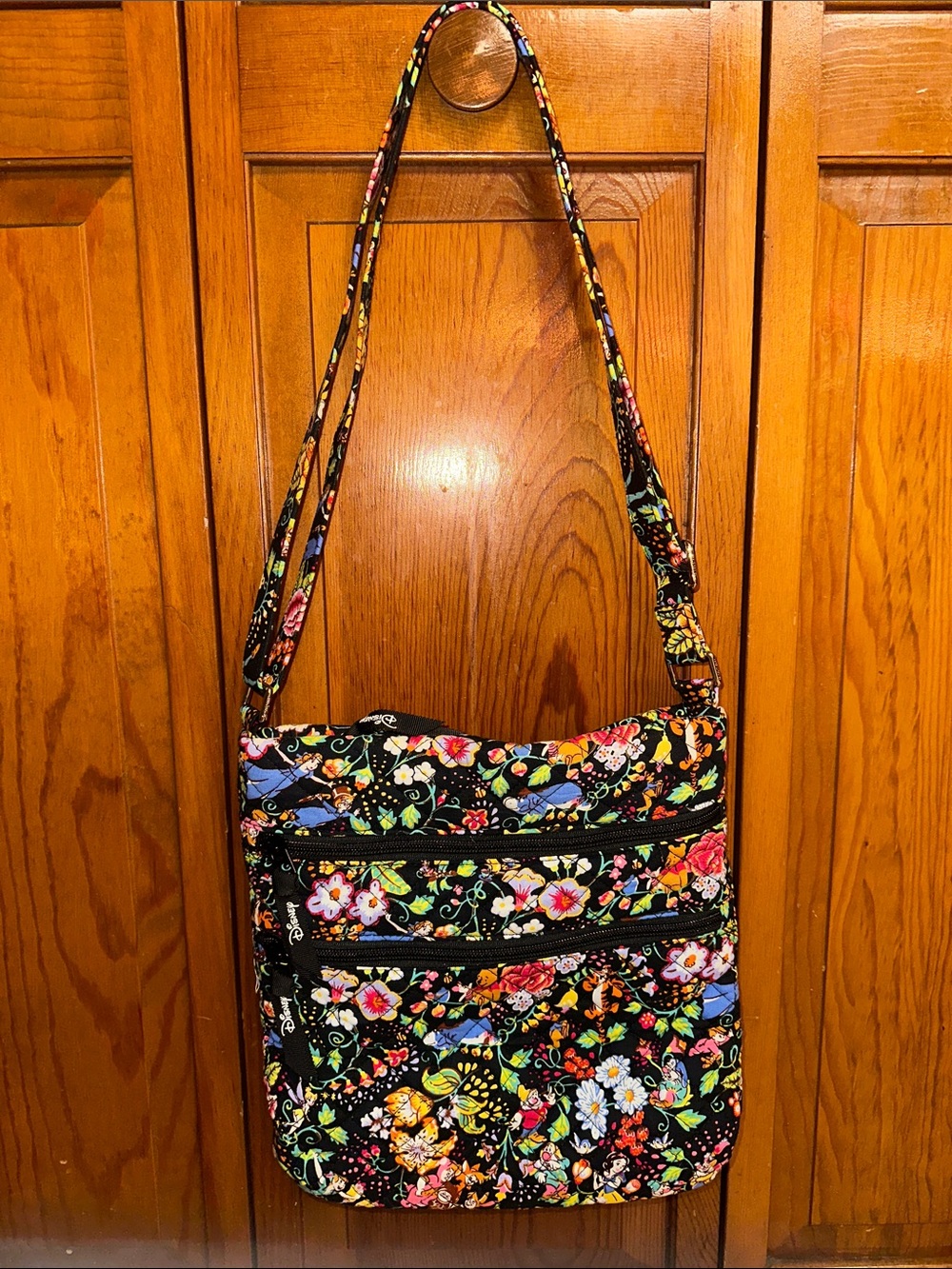 Vera Bradley x Disney Black Multi Floral Quilted Crossbody